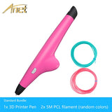 Anet 3D printer Pen with USB data cable support 1.75mm PCL Filament Smart 3d Drawing Pens 3d pen filament refills for kids pen3d