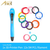 Anet Low temperature 3d pen with LED Indicators DIY Pen 3D Printing Filament refills 3d Printer Pen For Kids Design Drawing pen